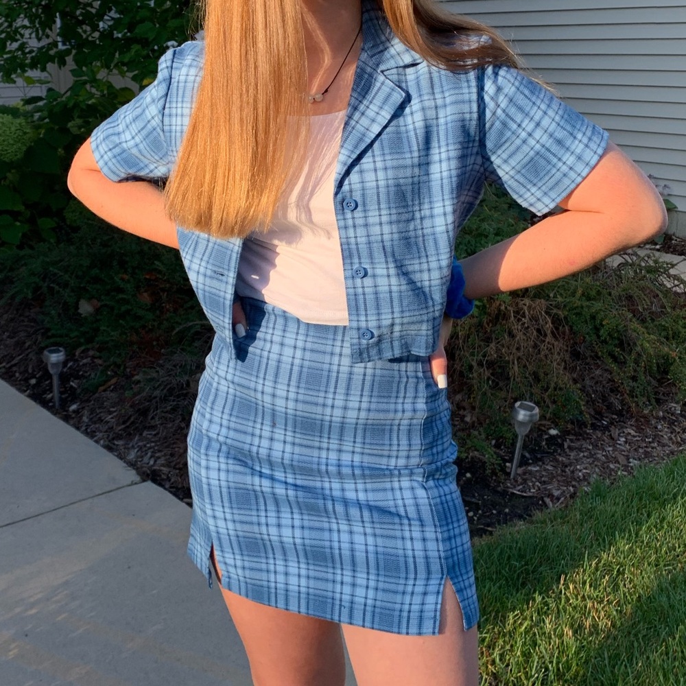 Brandy Melville Blue Two Piece Set